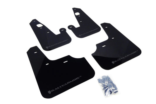 Rally Armor UR Mud Flaps - 2007-2017 Mitsubishi Lancer - Black/Grey Logo - #MF8-UR-BLK/GRY