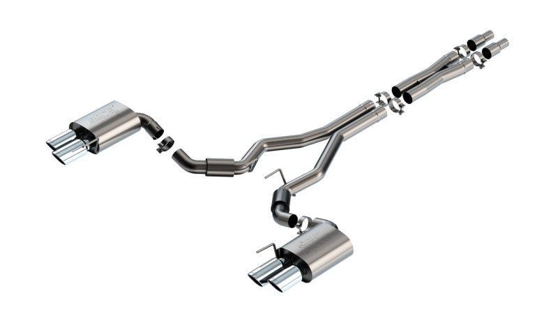 Borla 140970 2024 Ford Mustang GT 5.0L V8 3 in ATAK Catback Non-Active Exhaust- Chrome Quad Tip - #140970