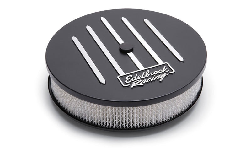 Edelbrock 41663 Air Cleaner Racing Series Round Aluminum Top Cloth Element 14 in Diameter x 3.125