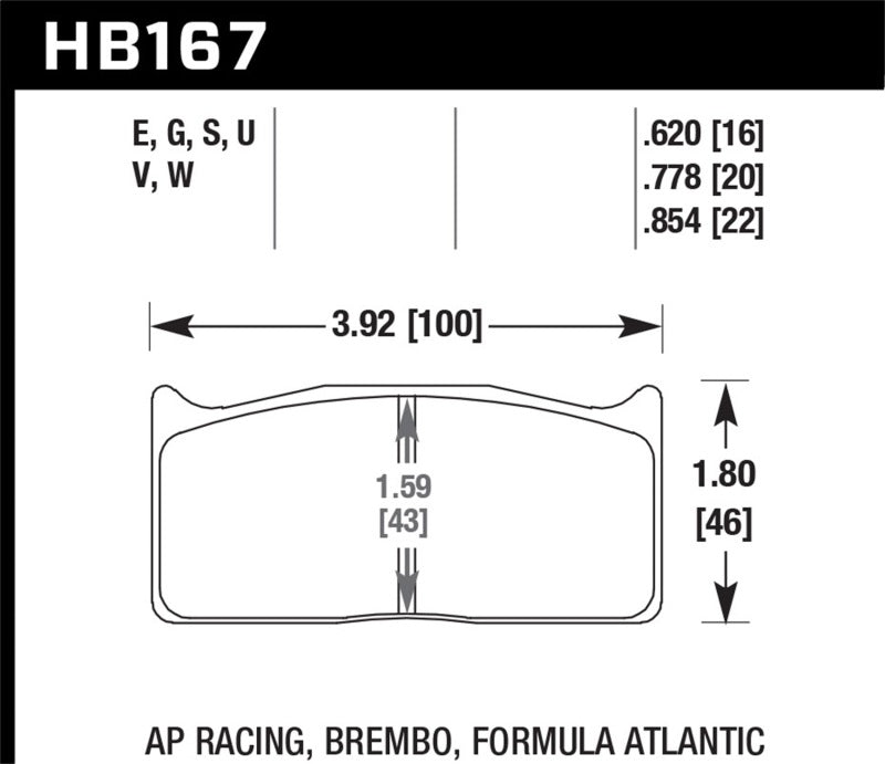 Hawk Performance HB167G.778 DTC-60 Motorsport Brake Pads