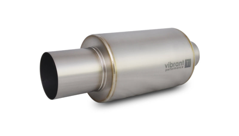 Vibrant Titanium Muffler w/Straight Cut Natural Tip 3in. Inlet/3in. Outlet