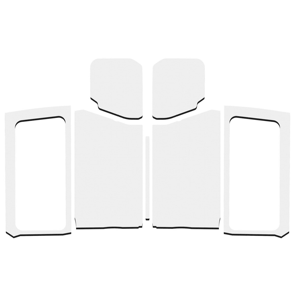 DEI for 2018-2023 Jeep Wrangler JL 2-Door Boom Mat Complete Headliner Kit - 7 Piece - White