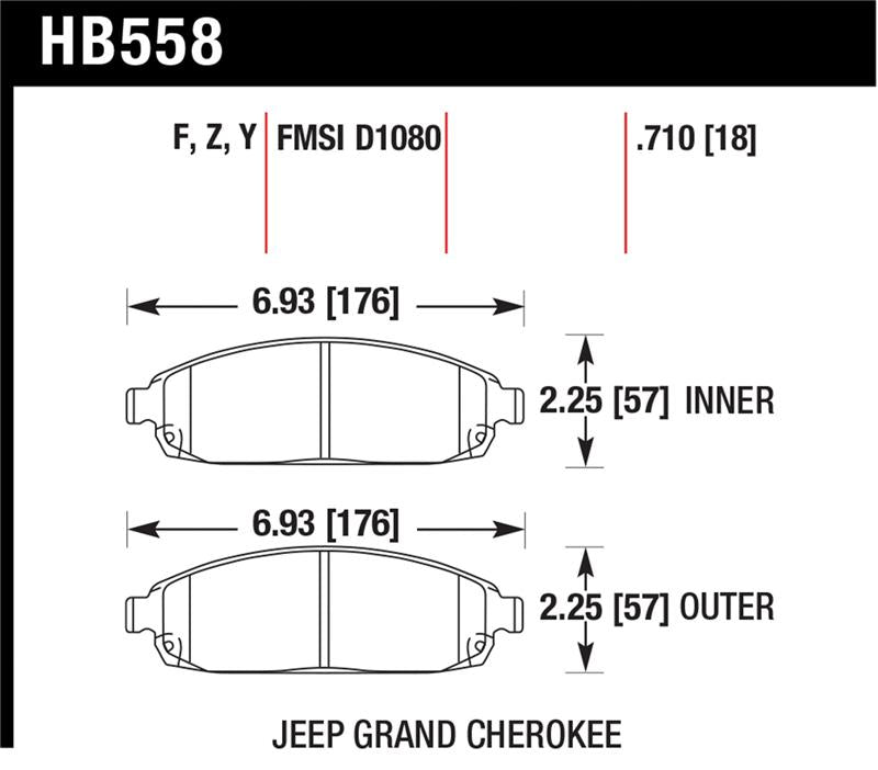 Hawk Performance HB558Y.710 LTS Light Truck and SUV Street Brake Pads