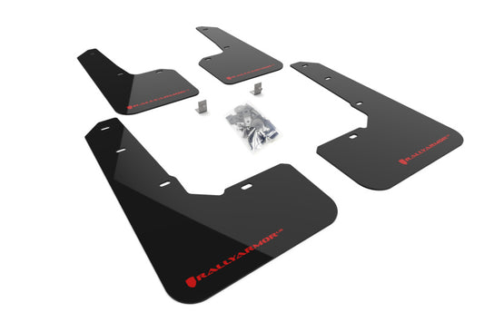 Rally Armor UR Mud Flaps - 2022-2025 Subaru Outback - Black/Red Logo - #MF76-UR-BLK/RD