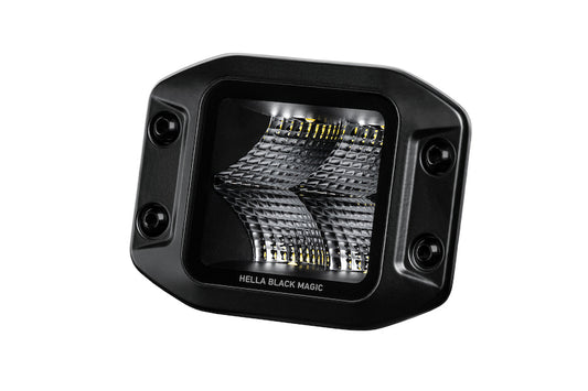 HELLA 358176831 Black Magic 3.2in LED Cube Kit - Flood Beam (Flush Mount)