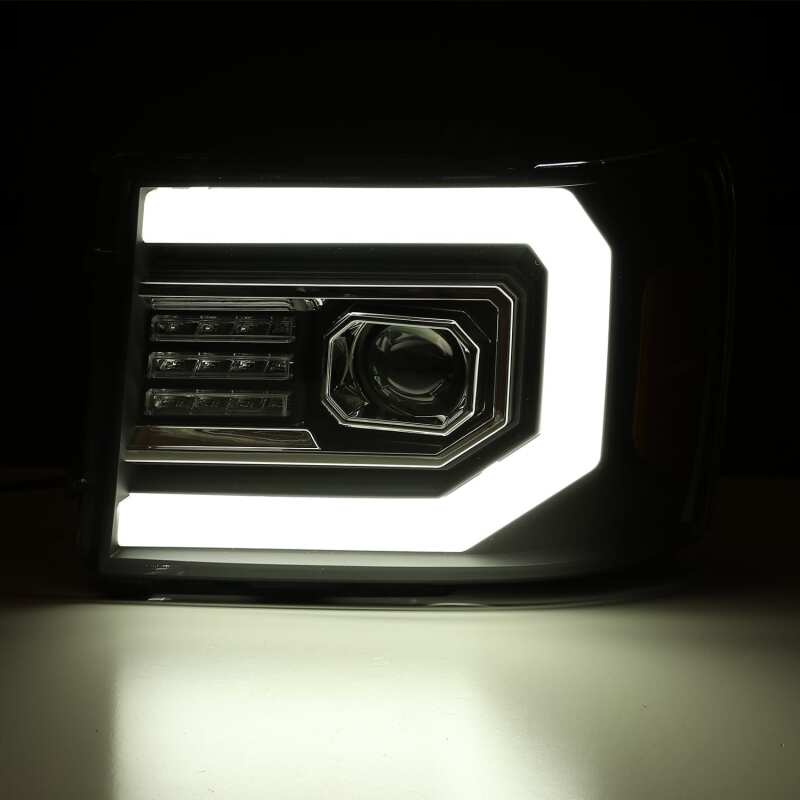 AlphaRex 880097 07-13 GMC Sierra 1500 (No Classic) LUXX-Series LED Projector Headlights Jet Black w/Activation Light & Sequential.Signal / DRL