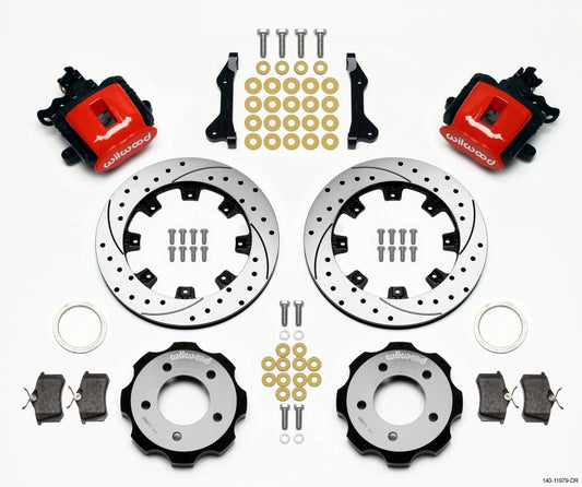 Wilwood Combination Parking Brake Rear Kit 12.19in Drilled Red 2006-Up Civic / CRZ - #140-11979-DR