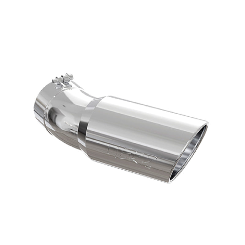 MBRP T5154 T304 Angled Rolled End Tip with 6in O.D, 5in Inlet, 15 1/2in in Length, 30 Degree Bend