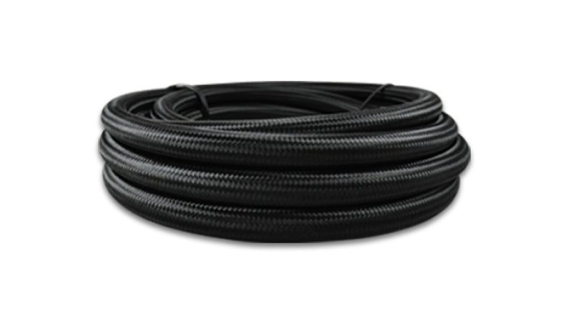 Vibrant -10 AN Black Nylon Braided Flex Hose w/PTFE liner (20FT long)