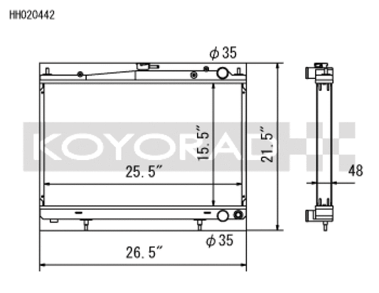 Koyo HH020442 for 94-98 Nissan Skyline GT-R/GT-S 2.6L Turbo Radiator