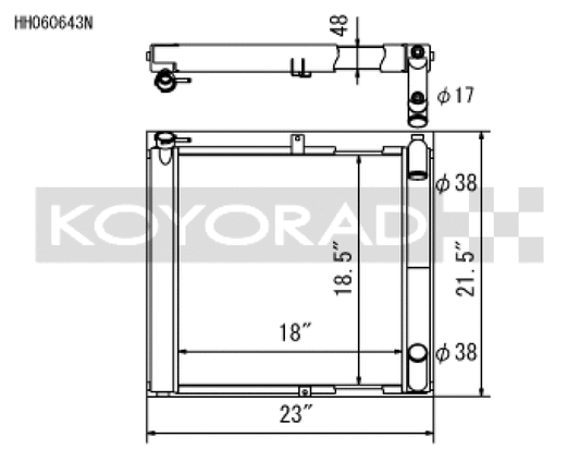 Koyo HH060643N for 89-92 Mazda RX-7 1.3L FC NA/Turbo (MT) N-FLO Technology Radiator