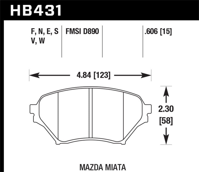 Hawk Performance HB431B.606 HPS 5.0 Street Brake Pads