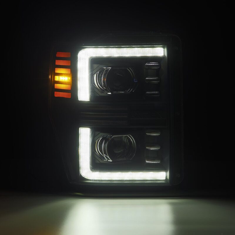 AlphaRex 880308 08-10 Ford F250-550 PRO-Series Projector headlights Black with Activation Light/Sequential Signal