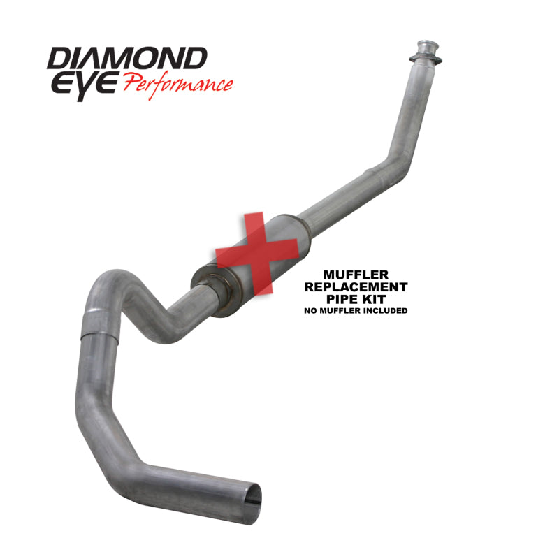 Diamond Eye K4212A-RP 4in Turbo-Back Exhaust Muffler Replacement Pipe - 1994-2002 Dodge Ram 2500/3500 | Aluminized