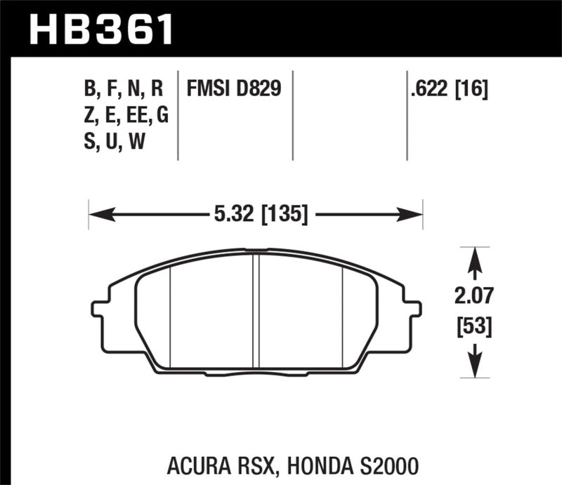Hawk Performance HB361C.622 HPX Motorsport Brake Pads