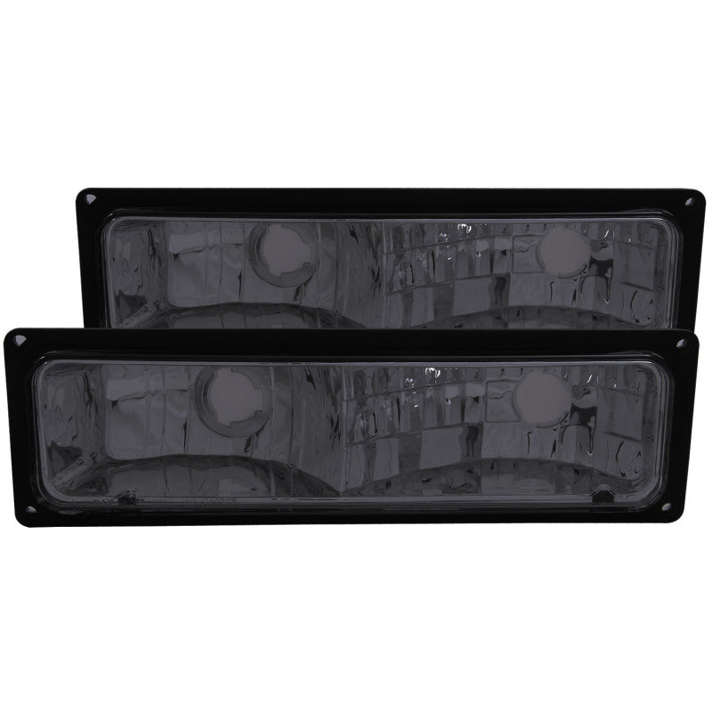 ANZO 1988-2000 Chevrolet C3500 Parking Lights - Euro Parking/Signal Smoke Lens Black Frame