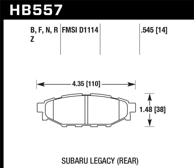 Hawk Performance HB557C.545 HPX Motorsport Brake Pads