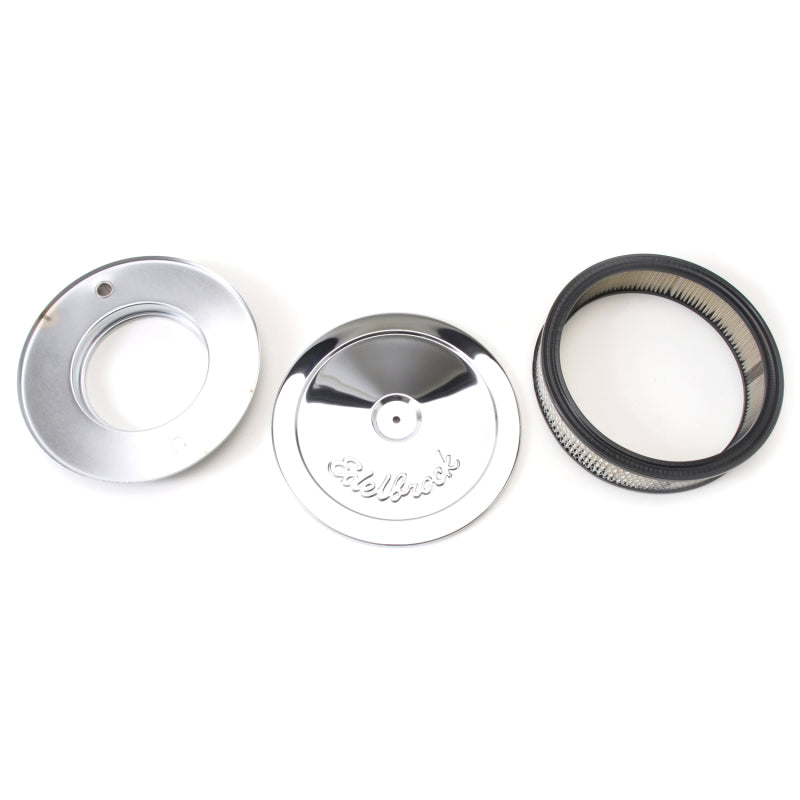 Edelbrock 1208 Pro-Flo Round Air Cleaner 10 in x 3-1/2 in Paper Element Chrome