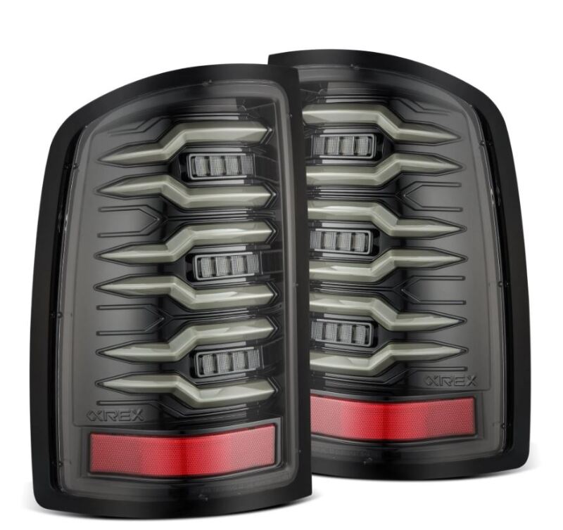 AlphaRex 630070 07-13 GMC Sierra 1500/2500 HD/3500 HD Luxx Series LED Tail Lights - Alpha Black