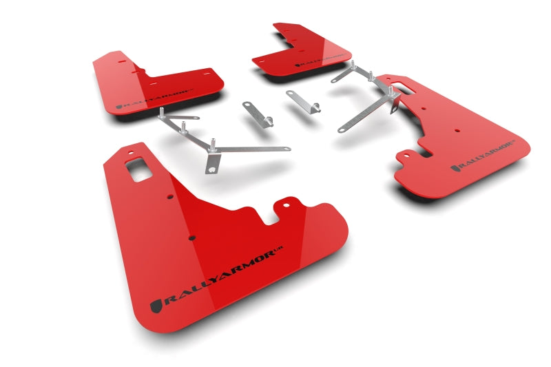 Rally Armor UR Mud Flaps - 2022-2025 Subaru BRZ, 2022-2026 Toyota GR86 - Red/Black Logo - #MF99-UR-RD-BLK