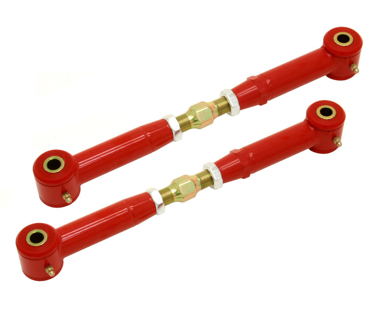 BMR 2010-2015 5th Gen Camaro Rear Adj. Toe Rods (Polyurethane) - Red