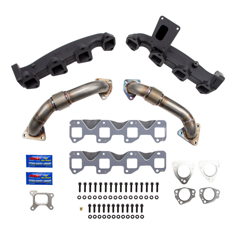 Wehrli Custom Fabrication WCF100226 Billet Exhaust Manifold & Stainless Up Pipe Kit for 2017-2026 Chevrolet Silverado / GMC Sierra 2500 HD / 3500 HD L5P Duramax
