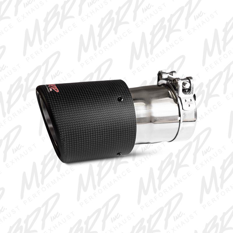 MBRP T5151CF Universal Exhaust Tip - 4.5" O.D., 3" Inlet, 7.7" Length, Dual Wall, Angle Cut, Carbon Fiber | Carbon Fiber