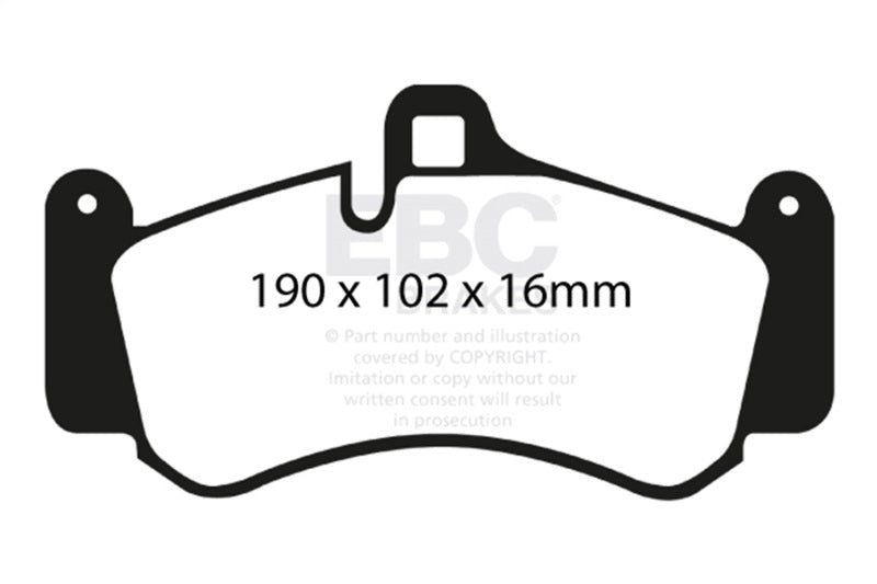 EBC 01-03 Porsche 911 (996) (Cast Iron Rotor only) 3.6 Twin Turbo GT2 Redstuff Front Brake Pads DP31516C