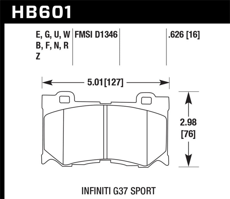 Hawk Performance HB601D.626 ER-1 Motorsport Brake Pads
