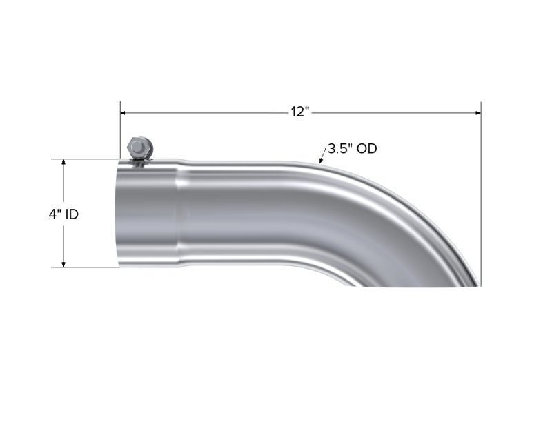 MBRP T5080 Exhaust Tip - 3.5" OD Turn Down 3.5" inlet 12" length | T304 Stainless