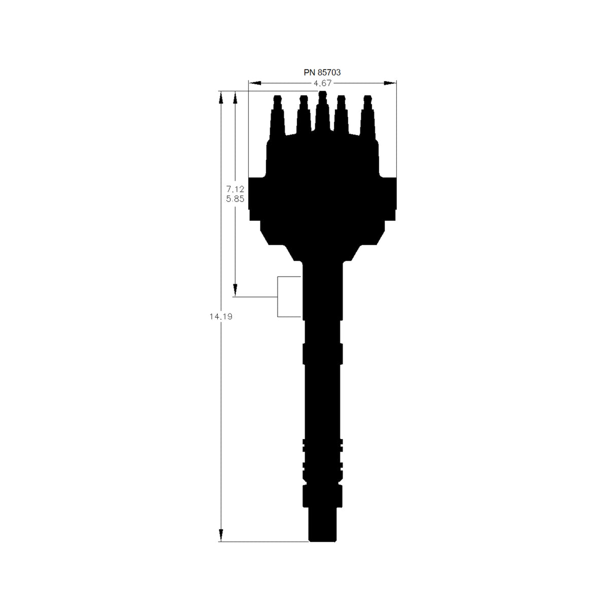 MSD 85703 Black Small Diameter for Chevy V8 Pro-Billet Distributor