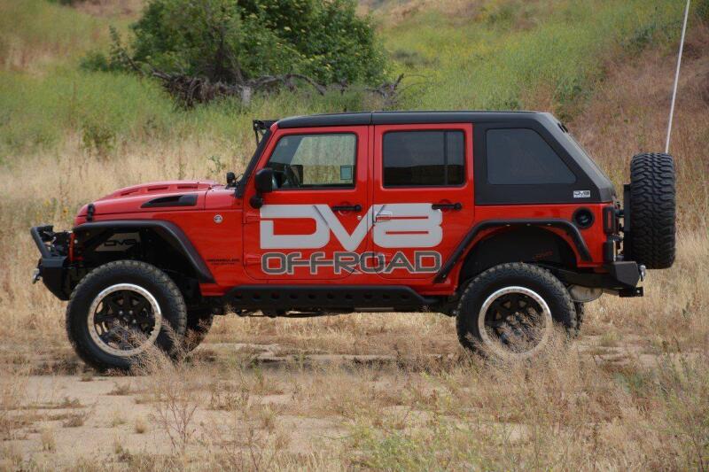DV8 Offroad 07-18 Jeep Wrangler JK Metal Heat Dispersion Hood - Primer Black - #HDMB07-02