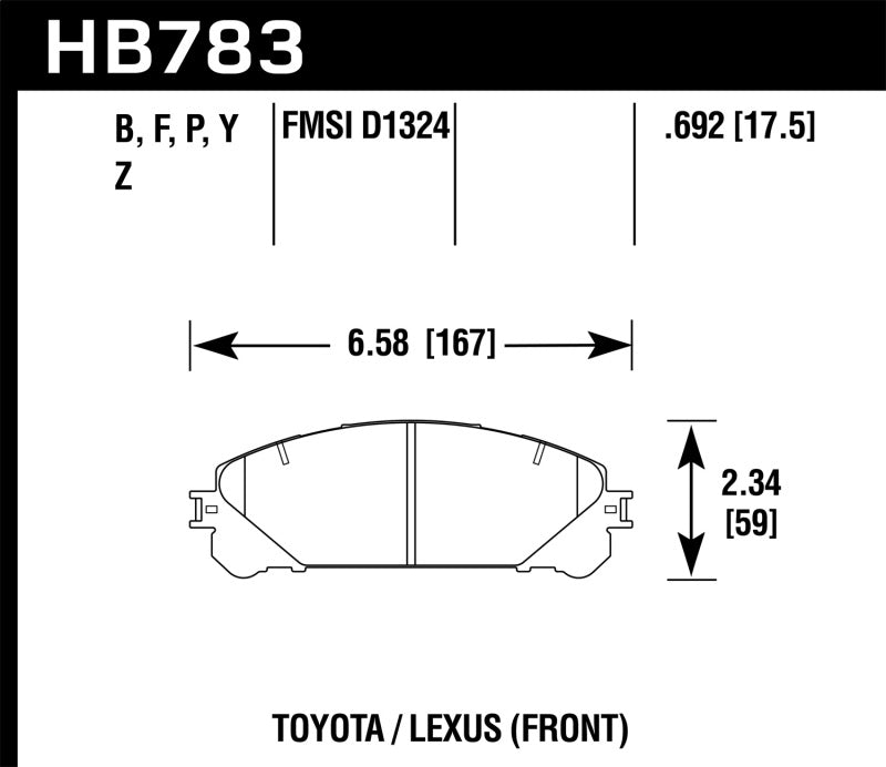 Hawk Performance HB783Y.692 LTS Light Truck and SUV Street Brake Pads