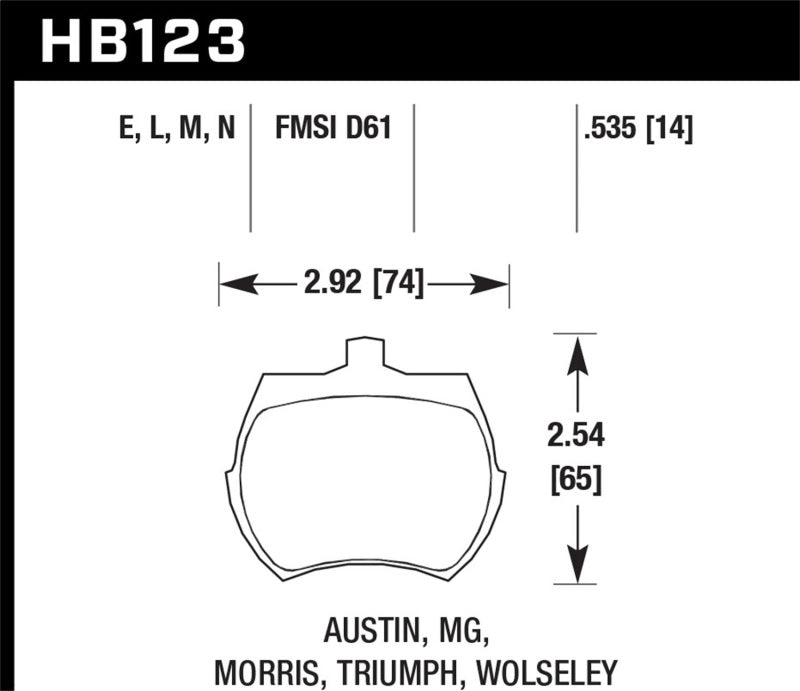 Hawk Performance HB123D.535 ER-1 Motorsport Brake Pads