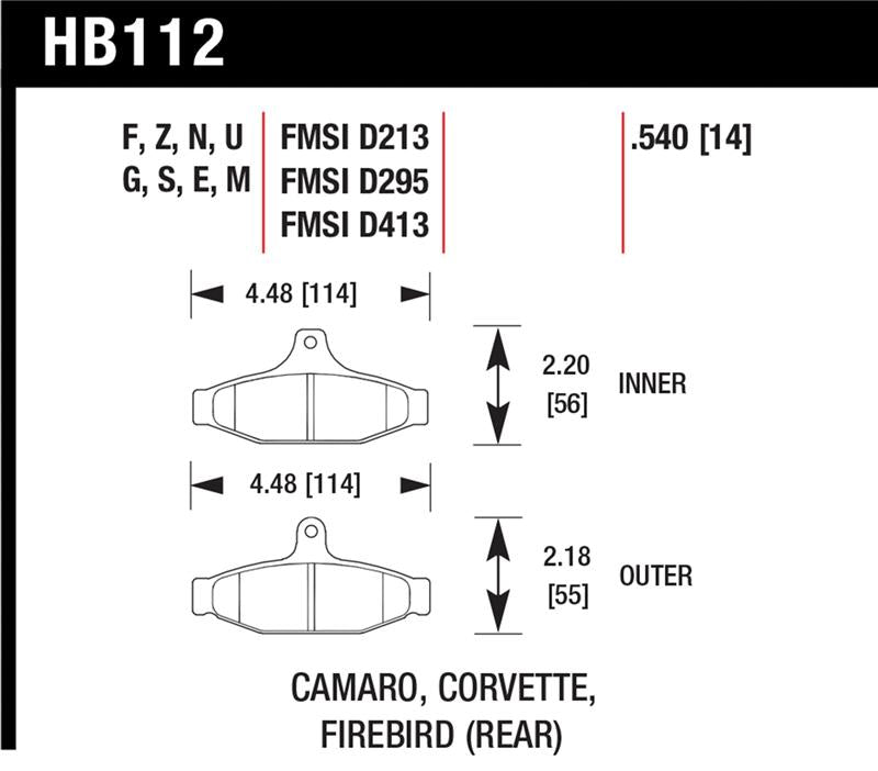 Hawk Performance HB112S.540 HT-10 Motorsport Brake Pads