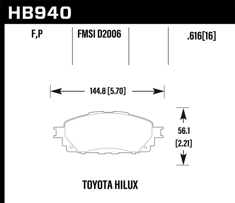 Hawk Performance HB940F.616 HPS Performance Street Brake Pads