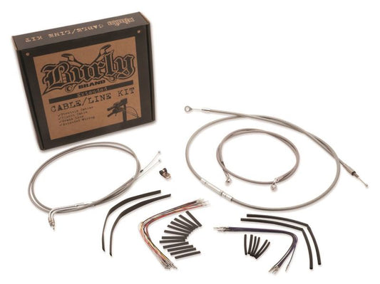 Burly Brand B30-1055 Control Kit 16 in Stainless Steel for 2000-2006 Harley-Davidson Softail