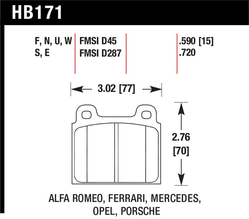 Hawk Performance HB171F.590 HPS Performance Street Brake Pads