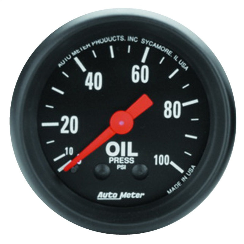 AutoMeter 2604 Z Series 52mm 0-100 PSI Mechanical Oil Pressure Gauge