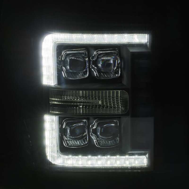 AlphaRex 880148 11-16 Ford F-350 SD NOVA LED Projector Headlights Plank Style Chrome w/Activation Light/Sequential Signal