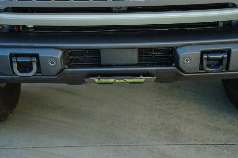 DV8 Offroad 2021 Ford Bronco Capable Bumper Slanted Front License Plate Mount - #LPBR-05