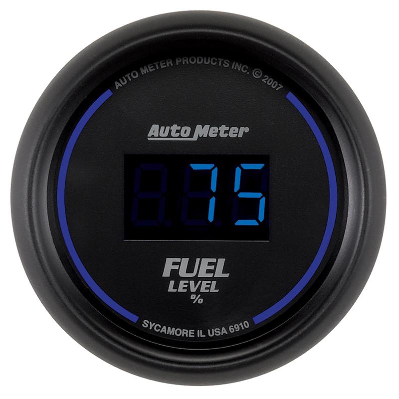 AutoMeter 6910 Cobalt Digital 52mm Black Programmable Fuel Level Gauge
