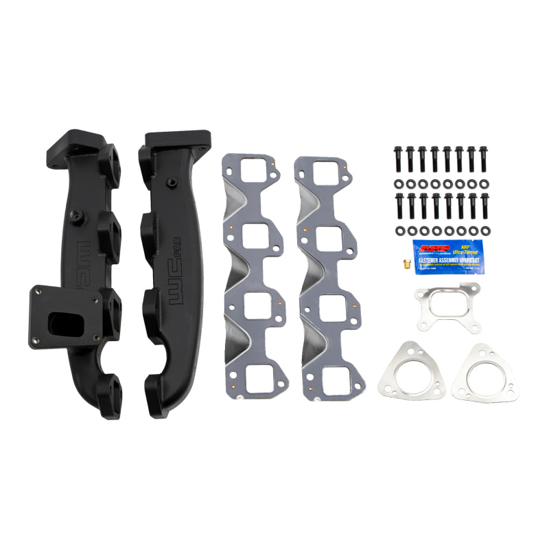Wehrli Custom Fabrication WCF100373 Billet Exhaust Manifold Kit with Gaskets for 2017-2026 Chevrolet Silverado / GMC Sierra 2500 HD / 3500 HD 6.6L L5P Duramax