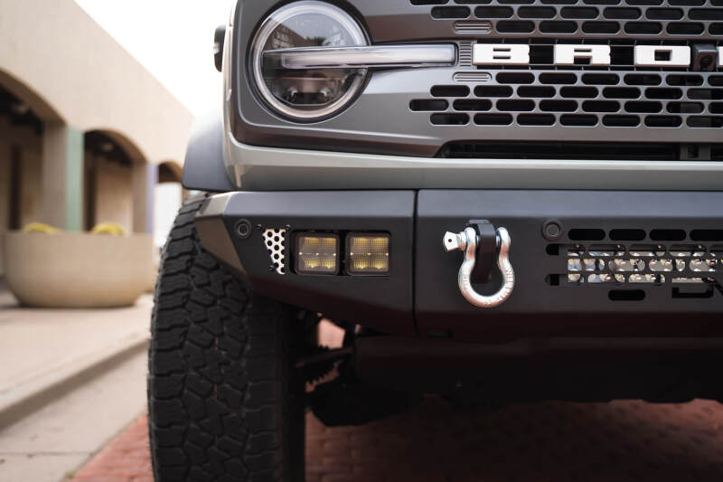 DV8 Offroad 2021+ Ford Bronco Bumper- Accommodates 20in Dual Row Light Bar & (4) 3in Pod Light Mount - #FBBR-03