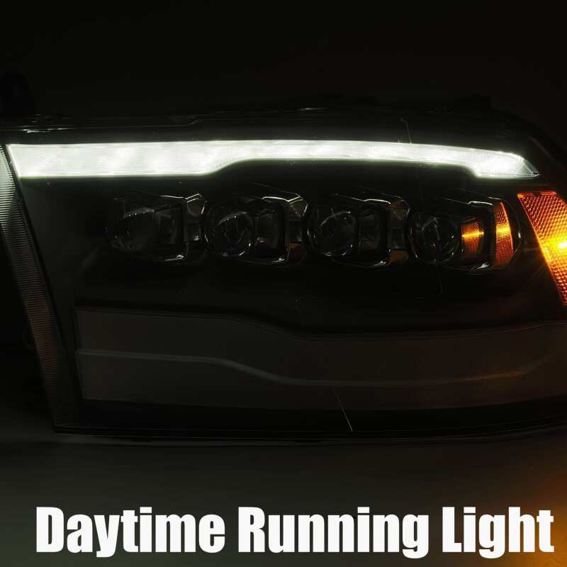 AlphaRex 880541 09-18 Dodge Ram 1500 HD NOVA LED Projector Headlights Plank Style Design Alpha Black w/DRL