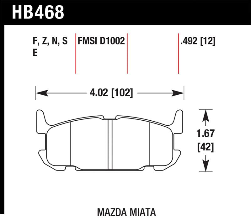 Hawk Performance HB468E.492 Blue 9012 Motorsport Brake Pads