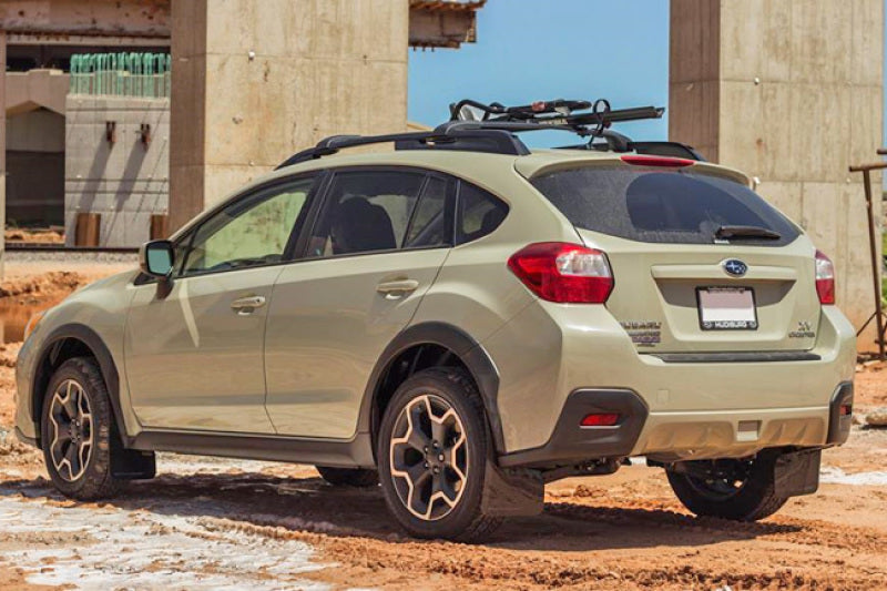 Rally Armor UR Mud Flaps - 2013-2015 Subaru XV Crosstrek, 2016-2017 Subaru Crosstrek - Black/Grey Logo - #MF26-UR-BLK/GRY