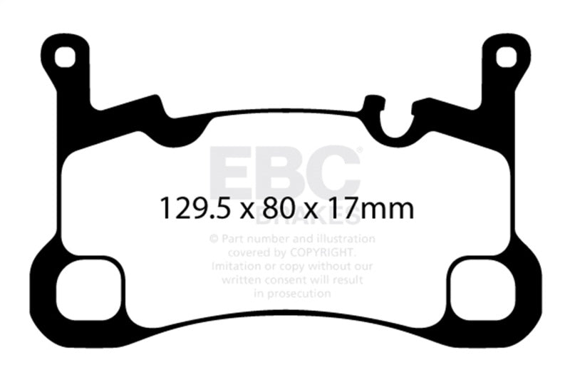 EBC 2018+ Porsche Cayenne (3rd Gen) 3.0L Turbo Yellowstuff Rear Brake Pads DP42380R