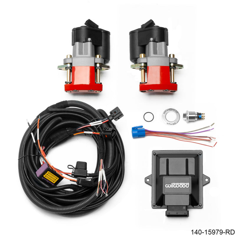 Wilwood Electronic Parking Brake Rear Retrofit Brake Kit - Red Powder Coat Caliper - #140-15979-RD