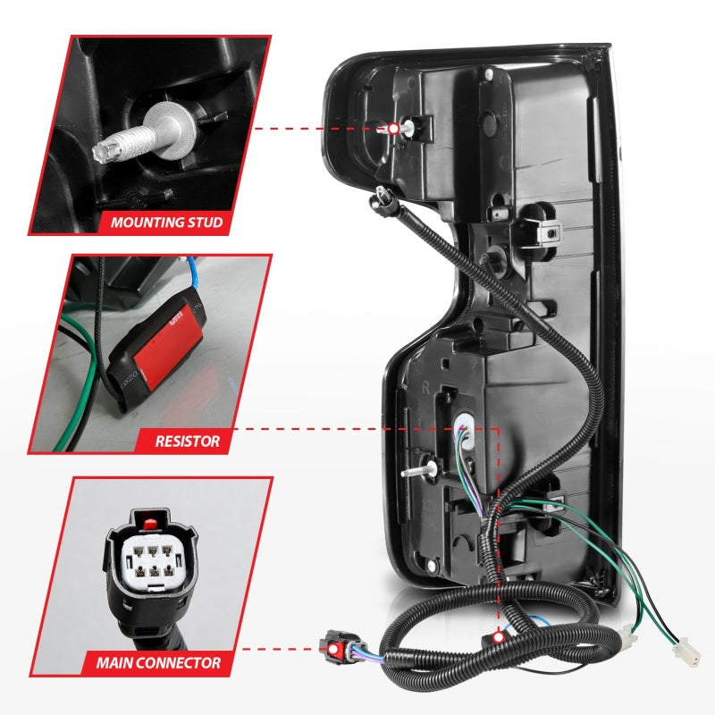 ANZO 2019-2026 Chevrolet Silverado 1500 LED Taillights - Black Clear Lens w/ Sequential Signal (Factory Models)